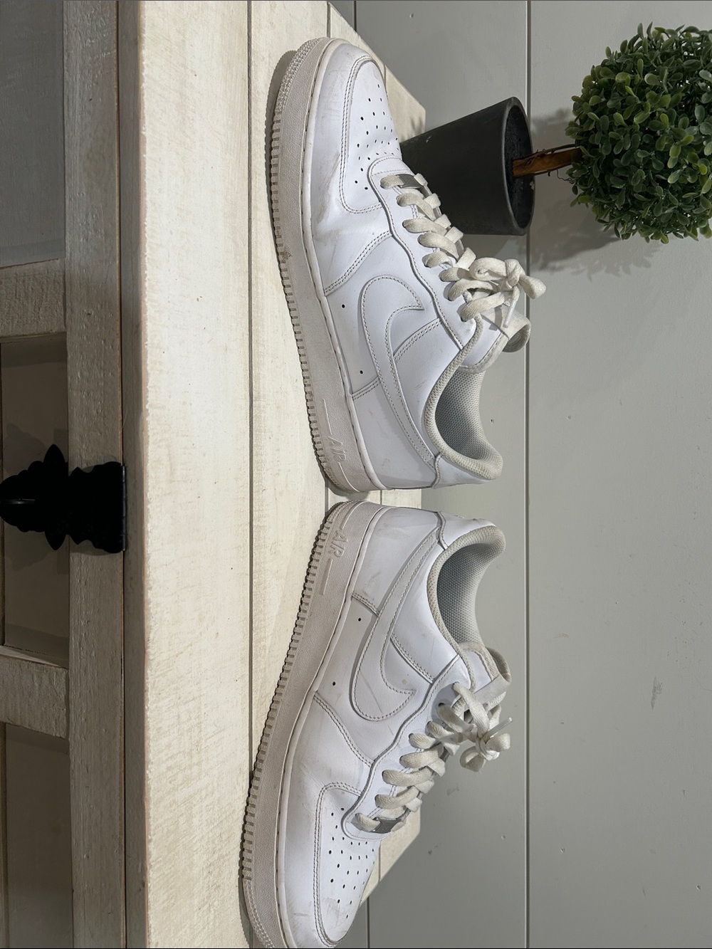 Men’s White Low-Top Air Force Sneakers